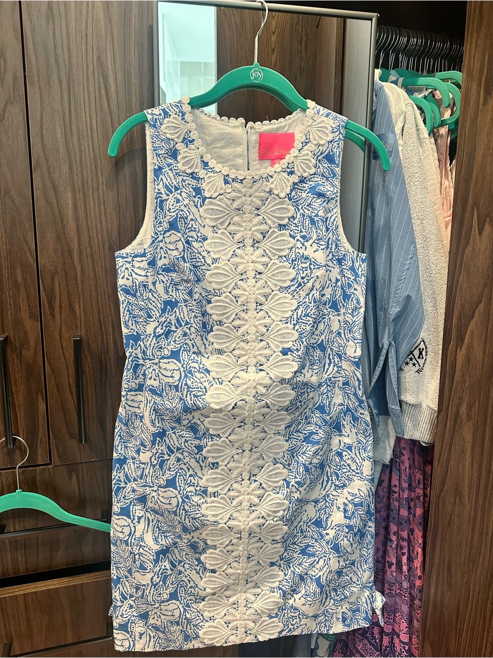 Lilly Pulitzer Blue & White Embroidered Shift Dress